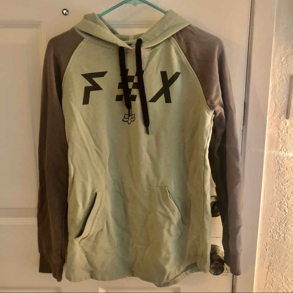 Fox Racing Womens Olive Green Gray Hoodie Size S